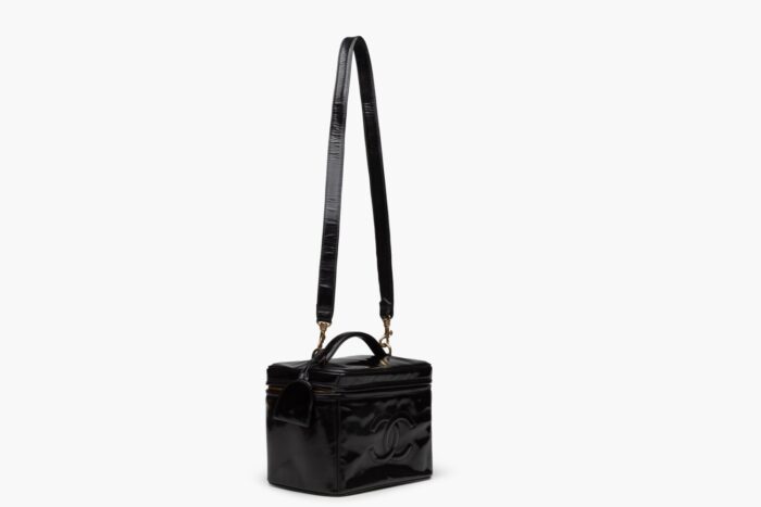 Chanel Black CC Patent Leather 2 Way Vanity Bag - Image 2
