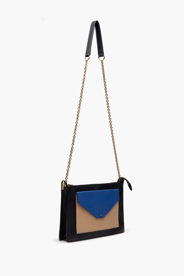 Céline Tricolor Zip Envelope Shoulder/Clutch Bag Blue - Image 2