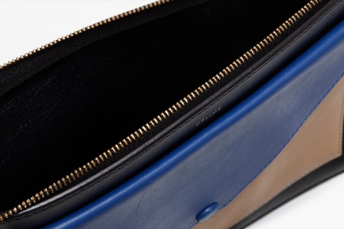 Céline Tricolor Zip Envelope Shoulder/Clutch Bag Blue - Image 4