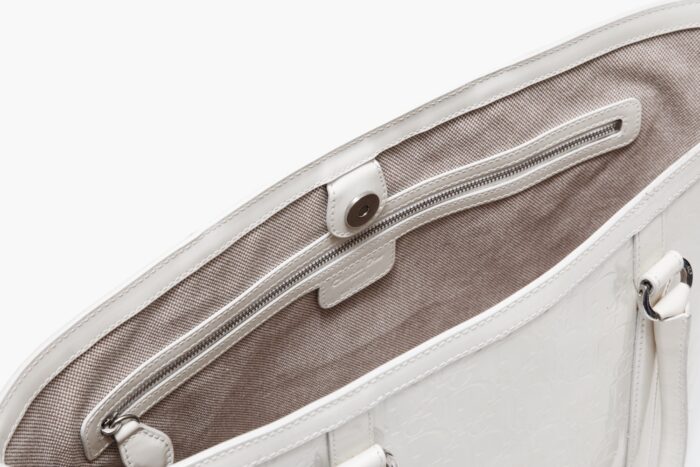 Dior Ivory Oblique Embossed Patent Leather Tote - Image 4