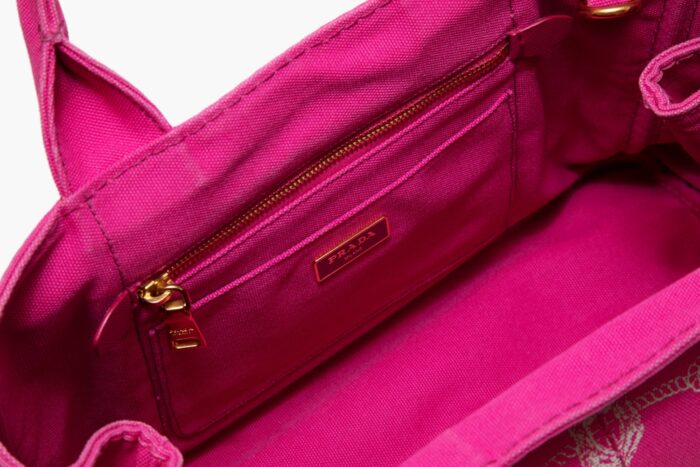 Prada Large Canapa Tote Fuchsia - Image 3