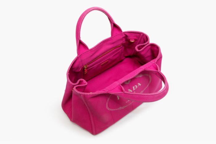 Prada Large Canapa Tote Fuchsia - Image 4