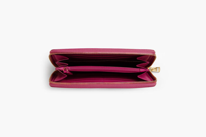 YSL Zip Around Logo Wallet Fuchsia - Image 3